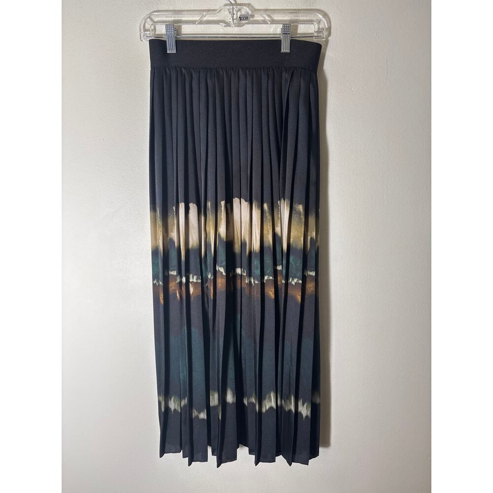 Max Mara Weekend Black Pleated Back Zip Maxi Skirt Sz S